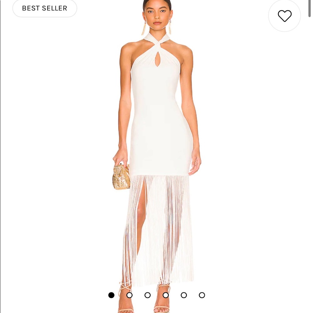 White fringe maxi dress